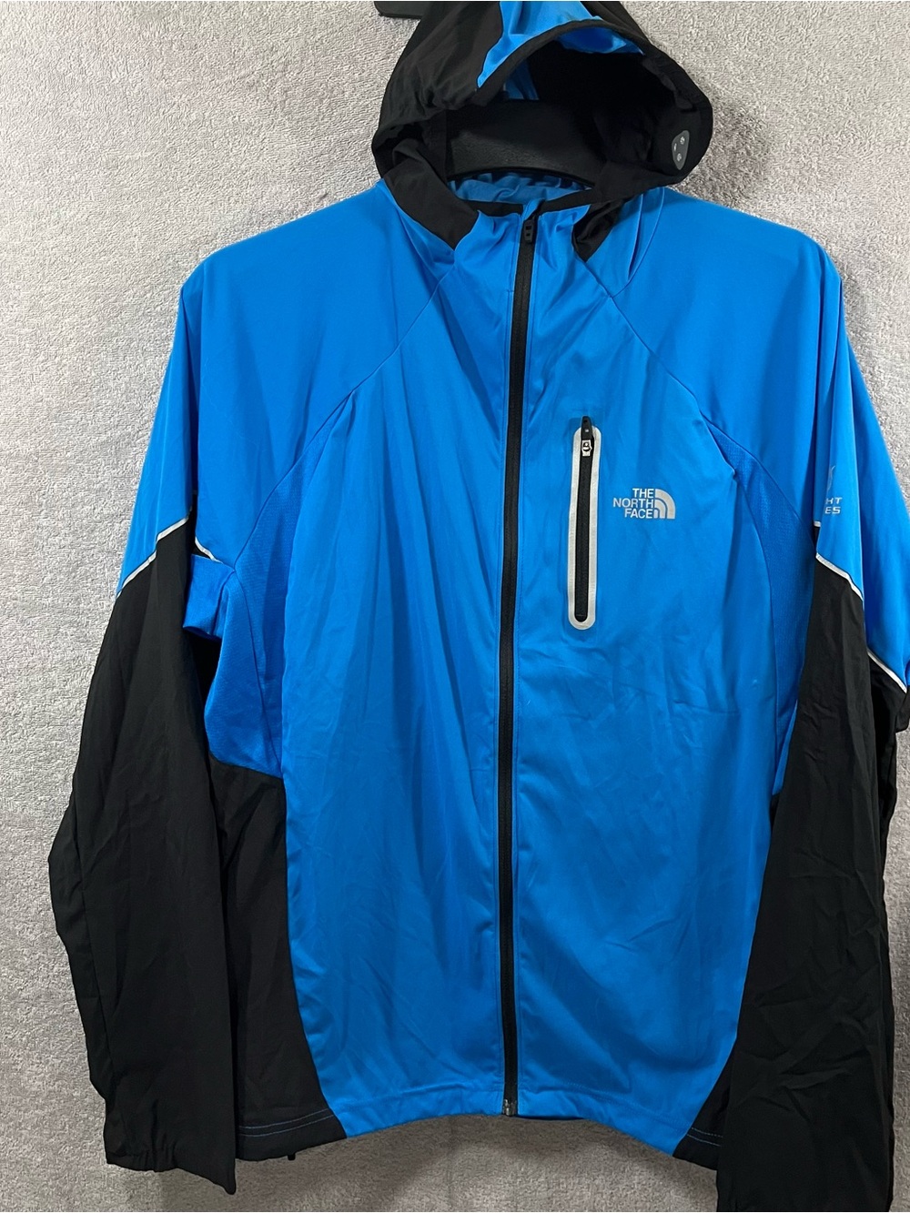 The North Face Flight Series Men's Size Medium Blue Black Hooded Athletic Jacket